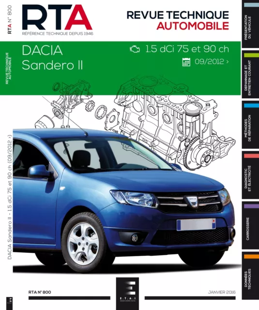 Sandero II DCI Revue Technique Dacia Etat - NEUVE PORT Reduit France