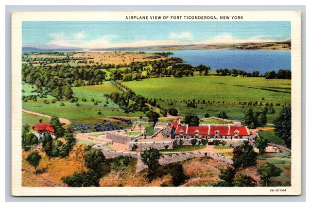 Vintage Postcard New York NY, Birds Eye View of Fort Ticonderoga