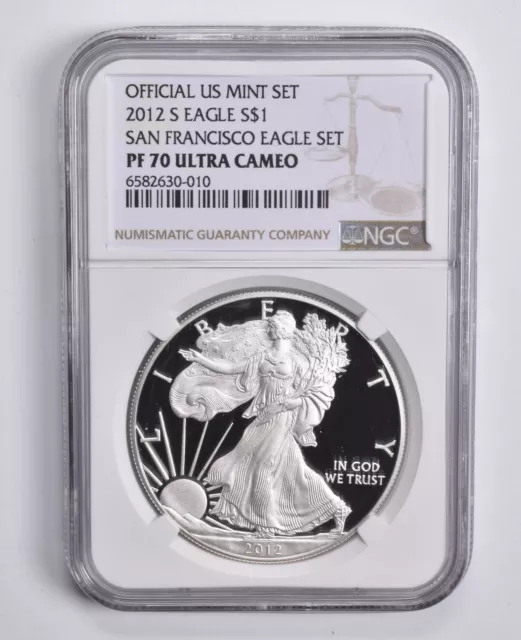 PF70 UCAM 2012-S American Silver Eagle San Francisco Set NGC Brown Label