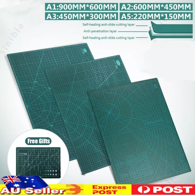 Australia A1 A2 A3 Large Self Healing Cutting Mat Double Sided Cut Pad+Gift A5