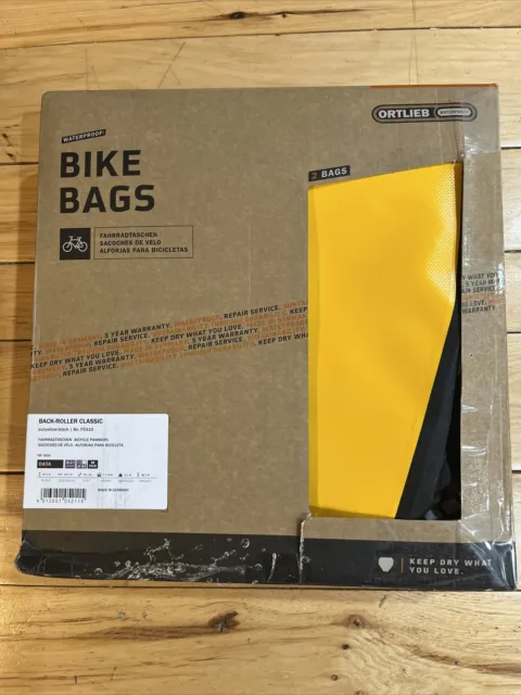ORTLIEB Back Roller Classic Pannier Set of 2 Yellow Black NEW Made in Germany