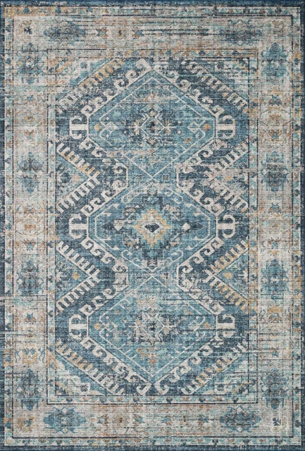 Loloi II Denim And Natural 6'-0" x 6'-0" Round Area Rugs SKYESKY-03DENA600R