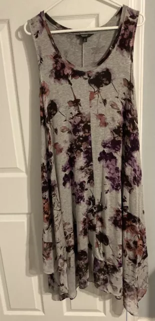 Simply Vera Wang Womens gray/purple floral sundress size M