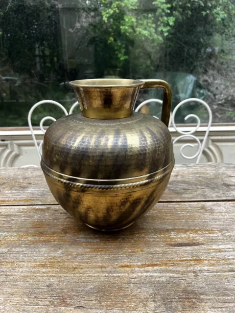 Ancien Pot à lait Canne à lait normand en cuivre jaune (laiton) Villedieu