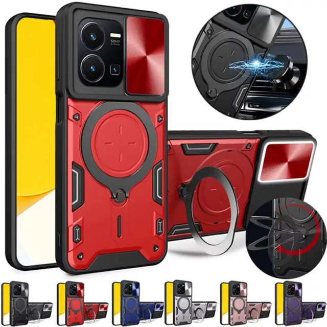 For Vivo Y21 Y21S Y22S Y55 Y75 Y16 4G Shockproof Magnetic Case Ring Stand Cover