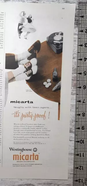 1955 Westinghouse Vintage Print Ad Micarta Surfacing Teens Saddle Shoes Dancing