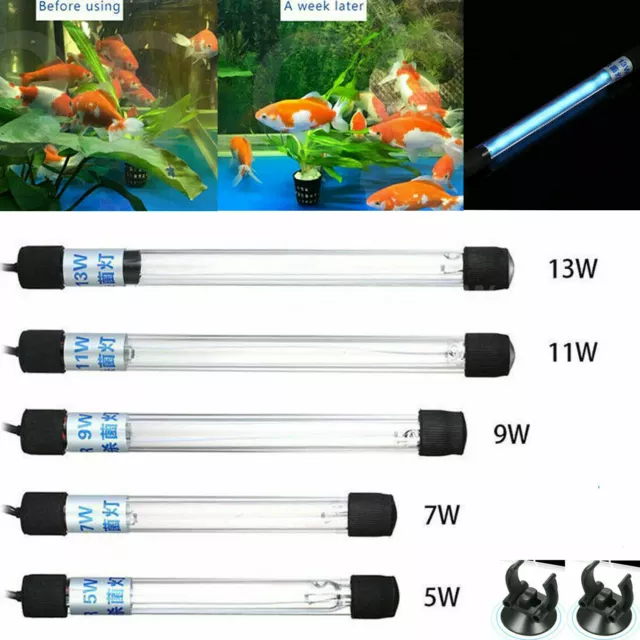 Fish Tank UV Light Germicidal Clean Lamp Aquarium Submersible Sterilizer Lamp US