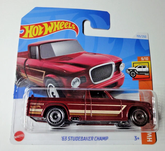Hot Wheels ’63 Studebaker Champ - Modello HW Hot Trucks 9/10 - Colore Rosso 155/250 - Scala 1:64 - 4