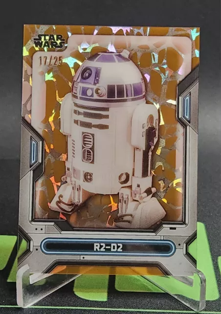 2023 Topps Star Wars High Tek R2-D2 Pattern 2 Orange Atomic Refractor #17/25