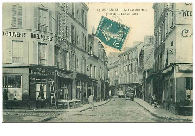 92.SURESNES.n°179.RUE DES BOURRETS PRISE DE LA RUE DU PONT.HOTEL MEUBLE.MAISON