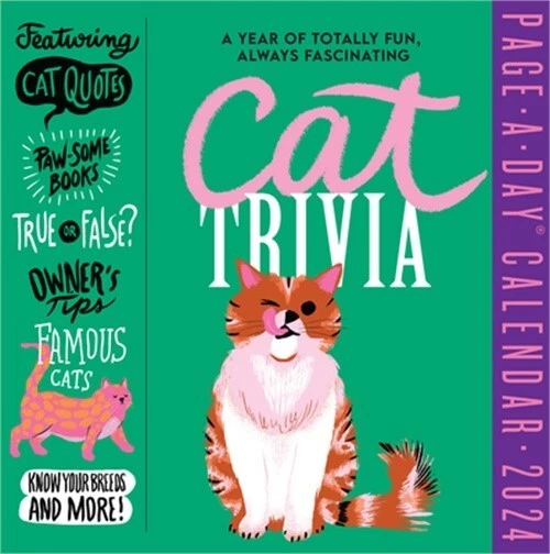 CAT TRIVIA PAGEADAY Calendar 2024 Cat Quotes, PawSome Books, True