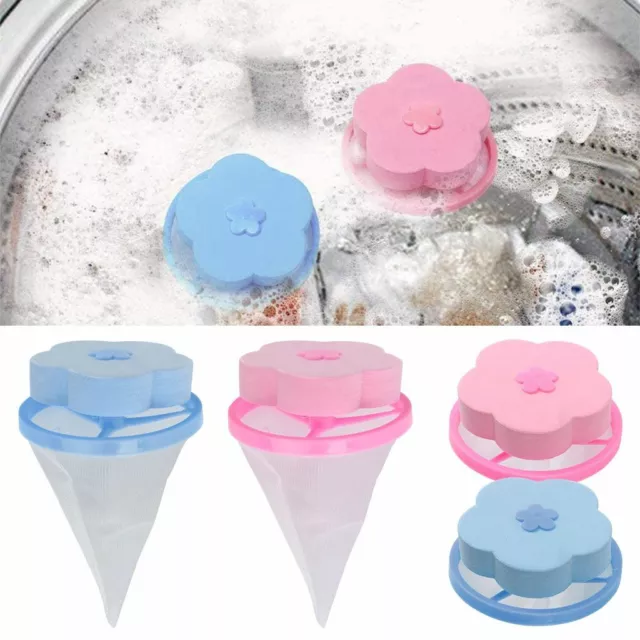 2/6/10 Reusable Washing Machine Floating Lint Trap Pet Fur Catcher Hair Remover