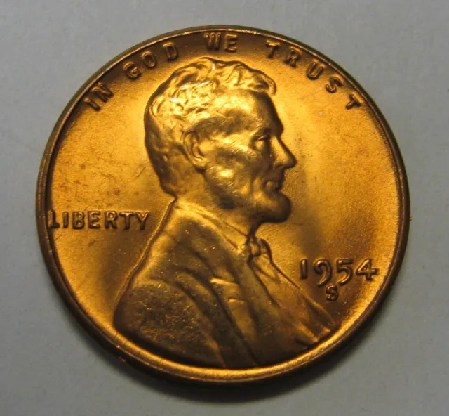 1954-S Lincoln Wheat Cent Beautiful Choice Uncirculated Red Priced Right