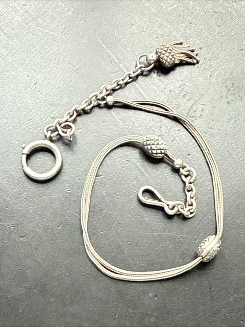 4 ANCIENNES CHAINES Doubles De Montre A Gousset Acier EUR