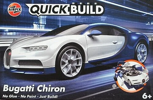 Airfix Quick Build Bugatti Chiron Car - Snap Tite Plastic Model Vehicle Kit Airfix Quick Build Bugatti Chiron Car - Snap Tite Plastic Model Vehicle Kit