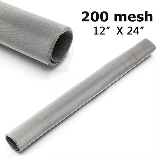 200 Mesh 75 Micron Stainles Steel Woven Wire Cloth Screen Filter Sheet 12x24"