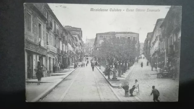 Monteleone Calabro Corso Vittorio Emanuele viaggiata 1926 animata Vibo Valentia
