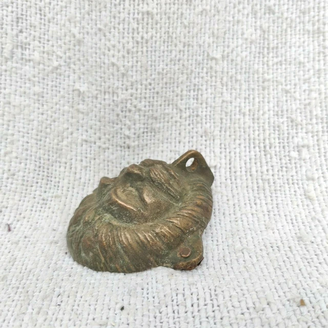 Vintage Old Man Beard Look Brass Wall Hanger Hook Home Decorative Brassware 3