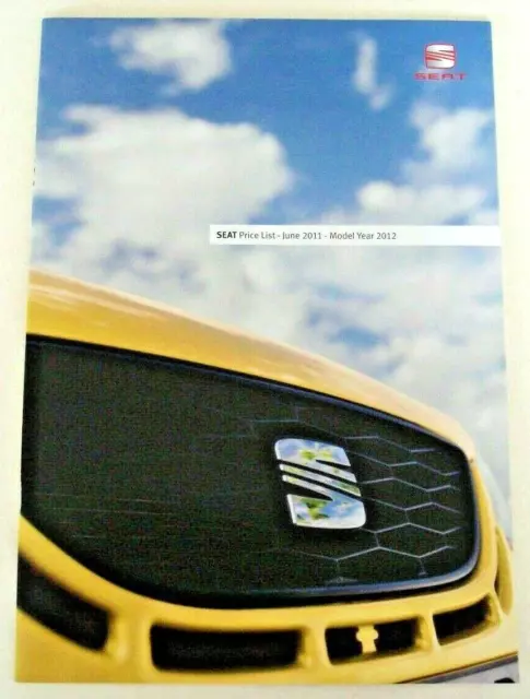 Seat . Range . Seat Range . Price List . June 2011 Sales Brochure