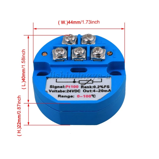 DC24V PT100 Temperature Sensor Transmitter for Metallurgy Chemical Food Medicine