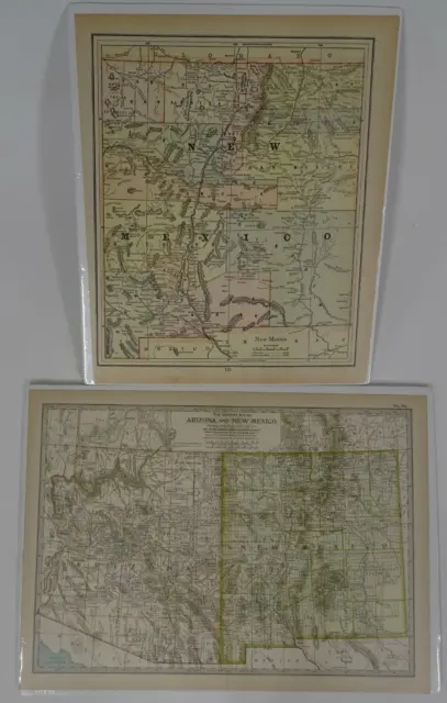 Lot 2 Antique Maps Arizona New Mexico Gaskell's Atlas of the World Century 1897
