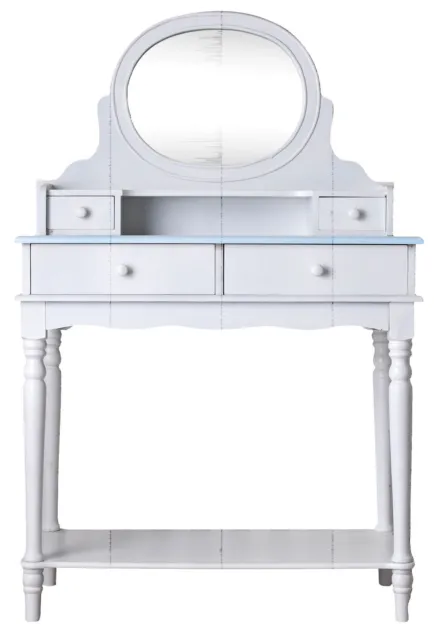 Console de Table Vintage Table de Mur Style Maison de Campagne Blanc Coiffeuse