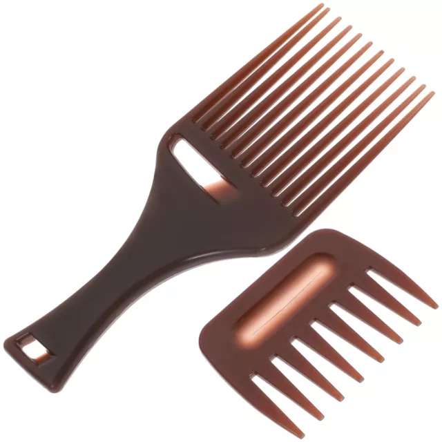 2 Pcs wide teeth hair comb Large Tooth Comb Rake Hair Pick Curly Detangle Wig