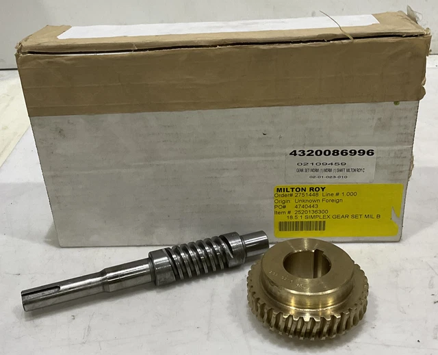Milton Roy 252-0136-300 252-0137-300 Worm Amd Worm Gear Set 373