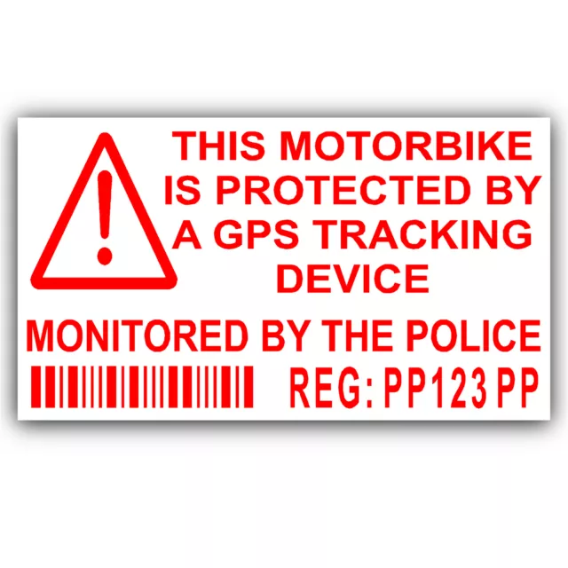 Pegatinas de seguridad de motocicleta - alarma, GPS, dispositivo rastreador - advertencia de motocicleta