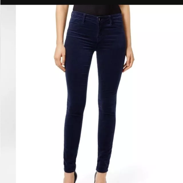 J. Brand Maria High Rise Skinny Leg Jeans in Dark Iris Velvet Size 28