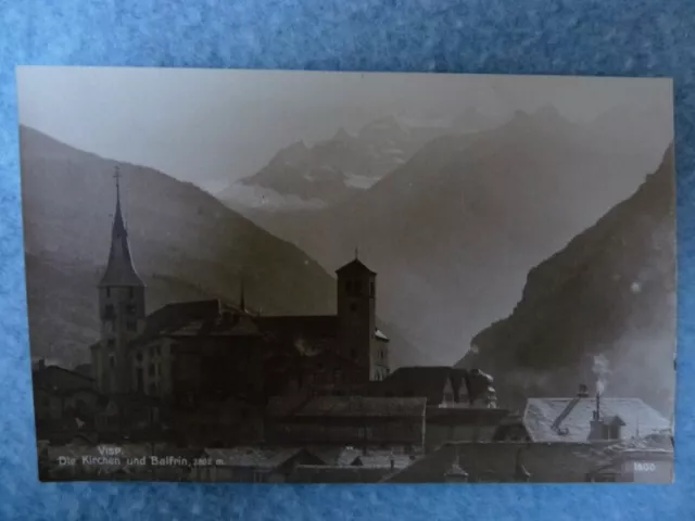CP Photo Suisse Valais Die Kirchen und Balfrin Montagne Carte Postale (17377)