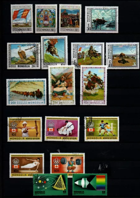 collection de plus de 290 timbres de Mongolie - nombreuses thématiques