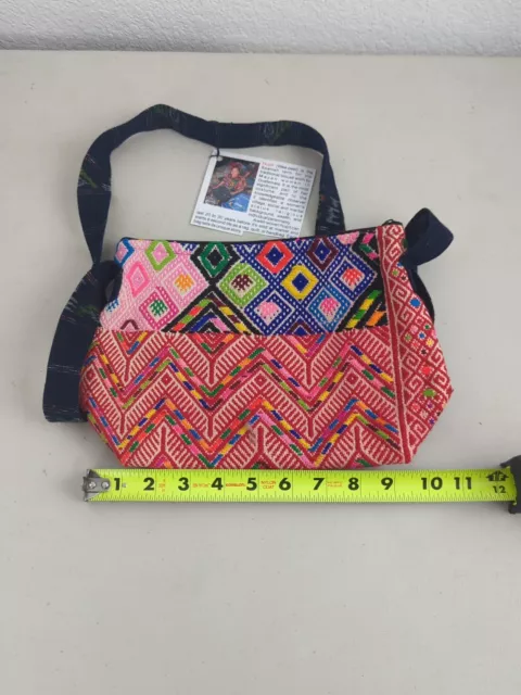 Guatemalan rich Geometric embroidered bag huipil bag