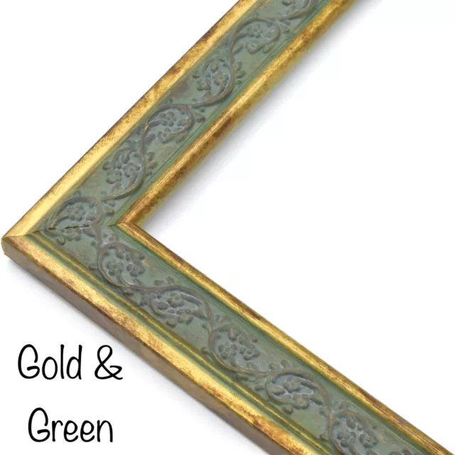 Decorative Ornate Picture Frame, Elegant Wood Custom Frames For Wall Art, Gold