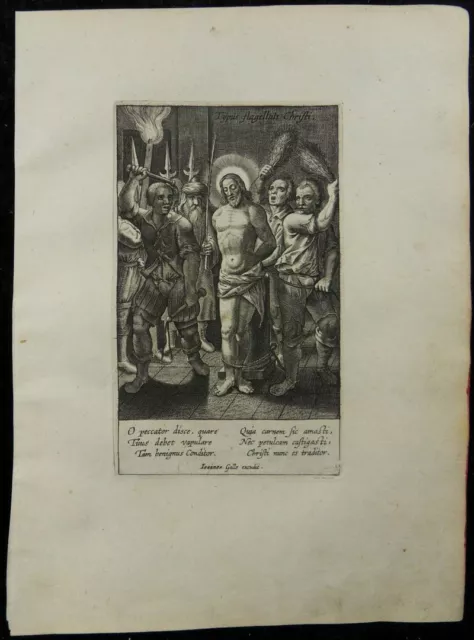 JOANNES GALLE GEIßELUNG PASSION CHRISTI ALTMEISTER KUPFERSTICH 1630 FLAGELLATION 2