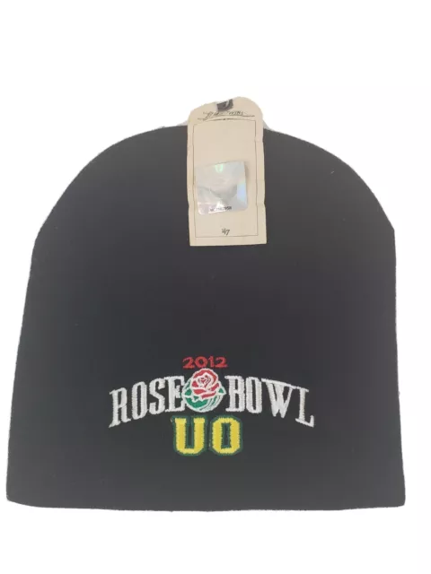 Oregon Ducks Football 2012 Rose Bowl BEANIE Cap Knit Hat Black NWT '47