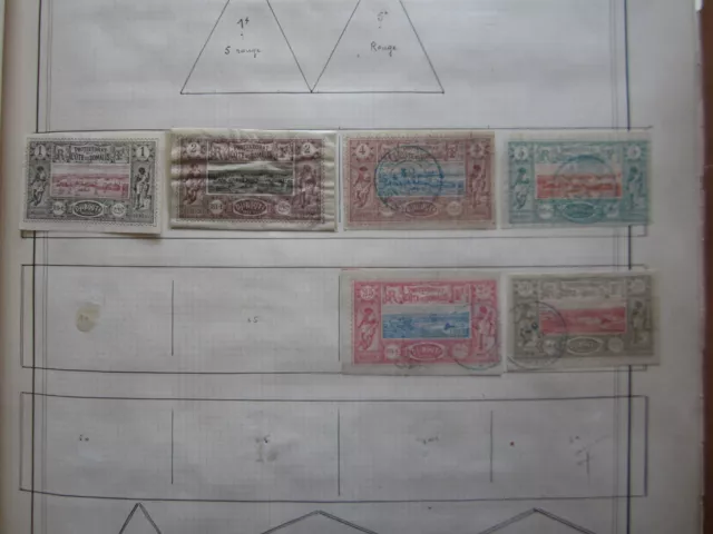 Colonies: Lot De Timbres De La Cote Francaise Des Somalis Sur 9 Feuilles D'album