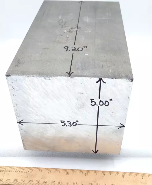 Aluminum Block 7050 T7451 Milling Machining Lathe Metal 9.2" x 5.0" x 5.3" 25lbs 2