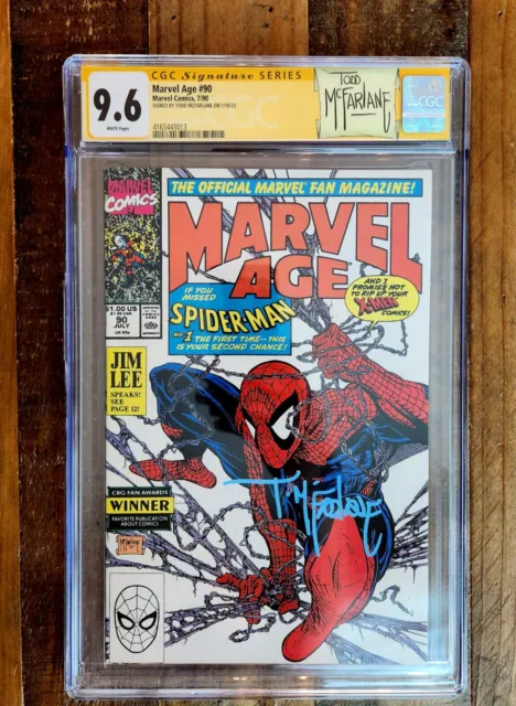 MARVEL AGE 90 CGC 9.6 SS Signed Todd McFarlane Spider-Man Marvel 1 300 [not 9.8]