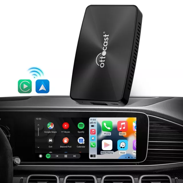 2 in 1 Ottocast U2-X Pro Wireless Android Auto/CarPlay Adapter For Wired CarPlay