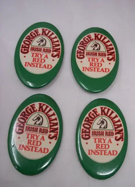 Vintage George Killian's Red Beer NOS Pinback Buttons 1980s
