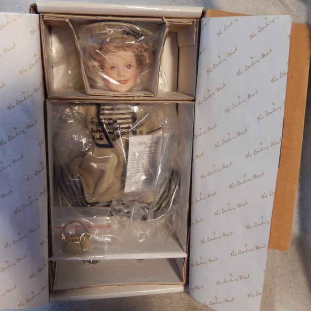 SHIRLEY TEMPLE Danbury Mint Porcelain Doll WEE WILLIE WINKIE Movie Classics MIB