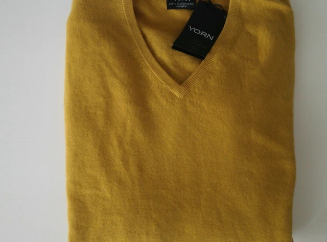 YORN HERREN 100 Kaschmir Cashmere Pullover Gelb Melange Gr.52 EUR 50 00 PicClick DE