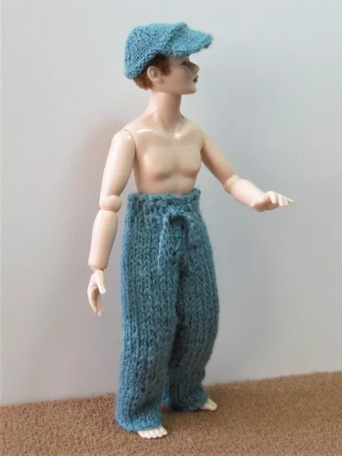 Dolls house miniature clothes, fits a Heidi Ott 1/12th scale male doll. Teal