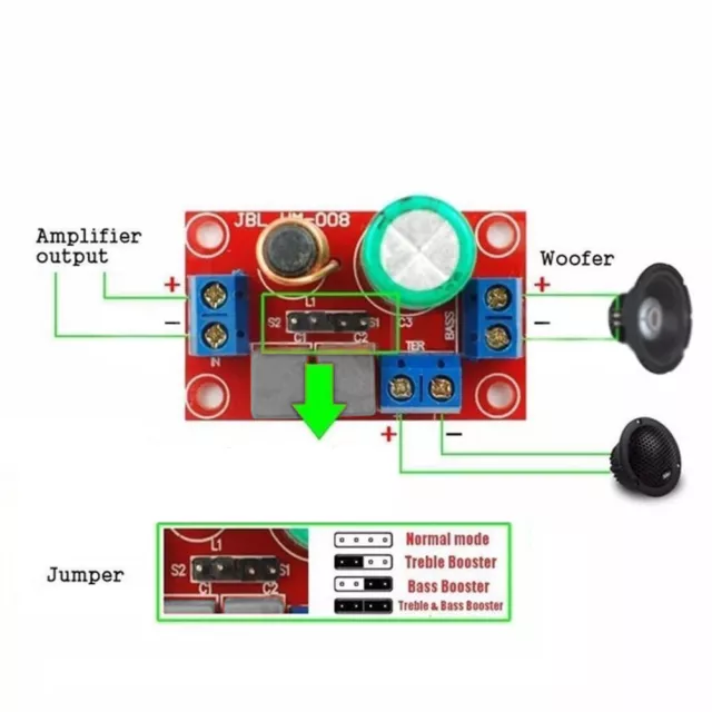 2-Stück V-150 2 Wege Frequenzweiche Crossover Weiche 150W 4-8Ohm 2,5-4,5kHz 12dB 3