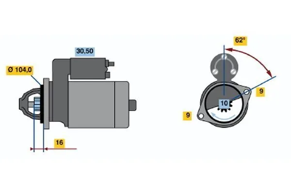 Fits Ford Bosch Starter Motor BXF456 Fairlane 3.9 EFi NA 1988 1989 1990 1991