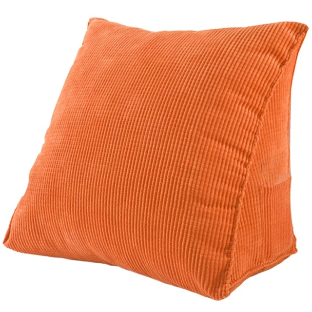 Solid Color Reading Backrest Cushion Wedge Pillow Thick Corduroy Lumbar Back Ph