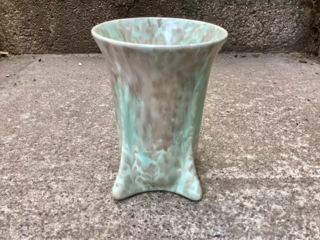 Vintage Art Deco British Roskyl pottery vase, unusual shape. 1930s 2