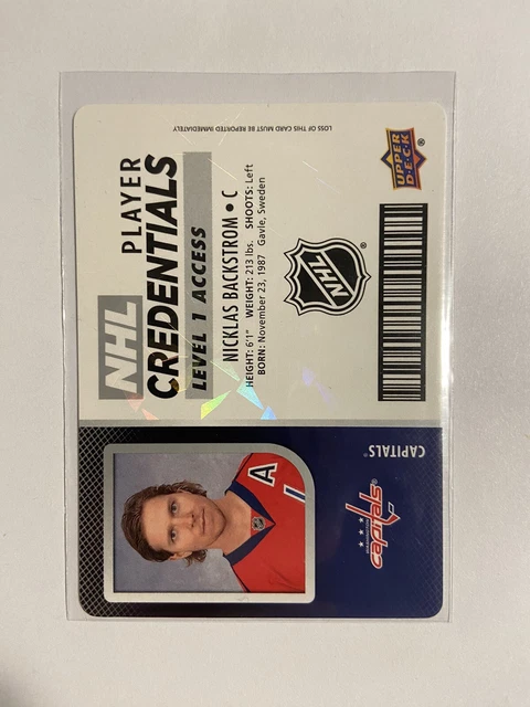 2017-18 Upper Deck MVP NHL Player Credentials #NHL-NB Nicklas Backstrom Capitals