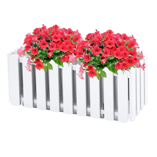 3 Vasi Portapiante Rettangolari Marrone Scuro – In Plastica Con Sottovaso, Fori Drenanti, Per Succulente E Piccoli Fiori Da Balcone - 3